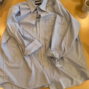 Saddlebred Men's Blue and White Striped Shirt